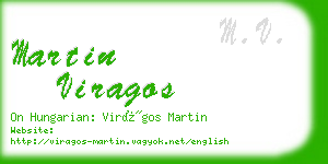 martin viragos business card